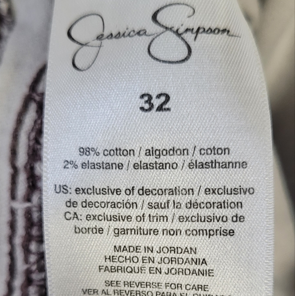 Jessica Simpson Kiss Me Super Skinny Snake Print Denim Pants Sz. 32 - Picture 7 of 7